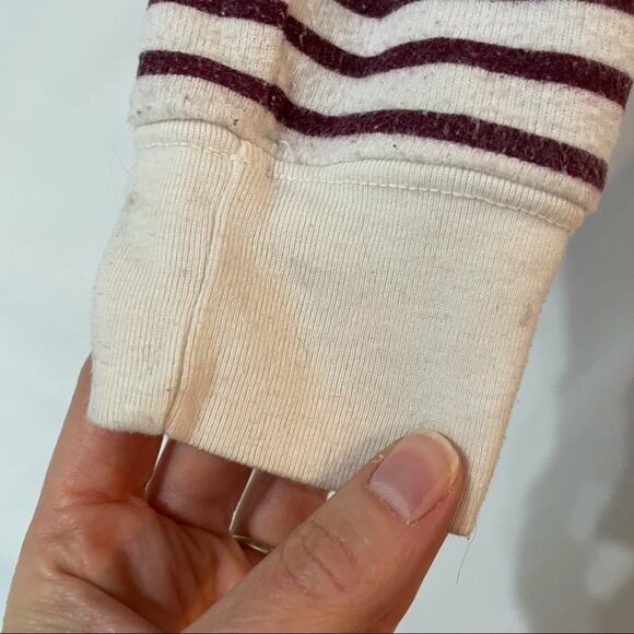 Wildfox Red & White Striped Pullover Sweatshirt Womens XS Crew Neck Long Sleeve - Picture 2 of 7